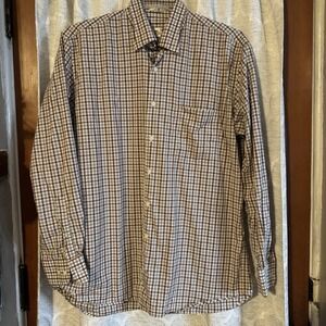 Peter Millar Crown 100% Collar‎ Multicolor Plaid LS Button Down Shirt LARGE
